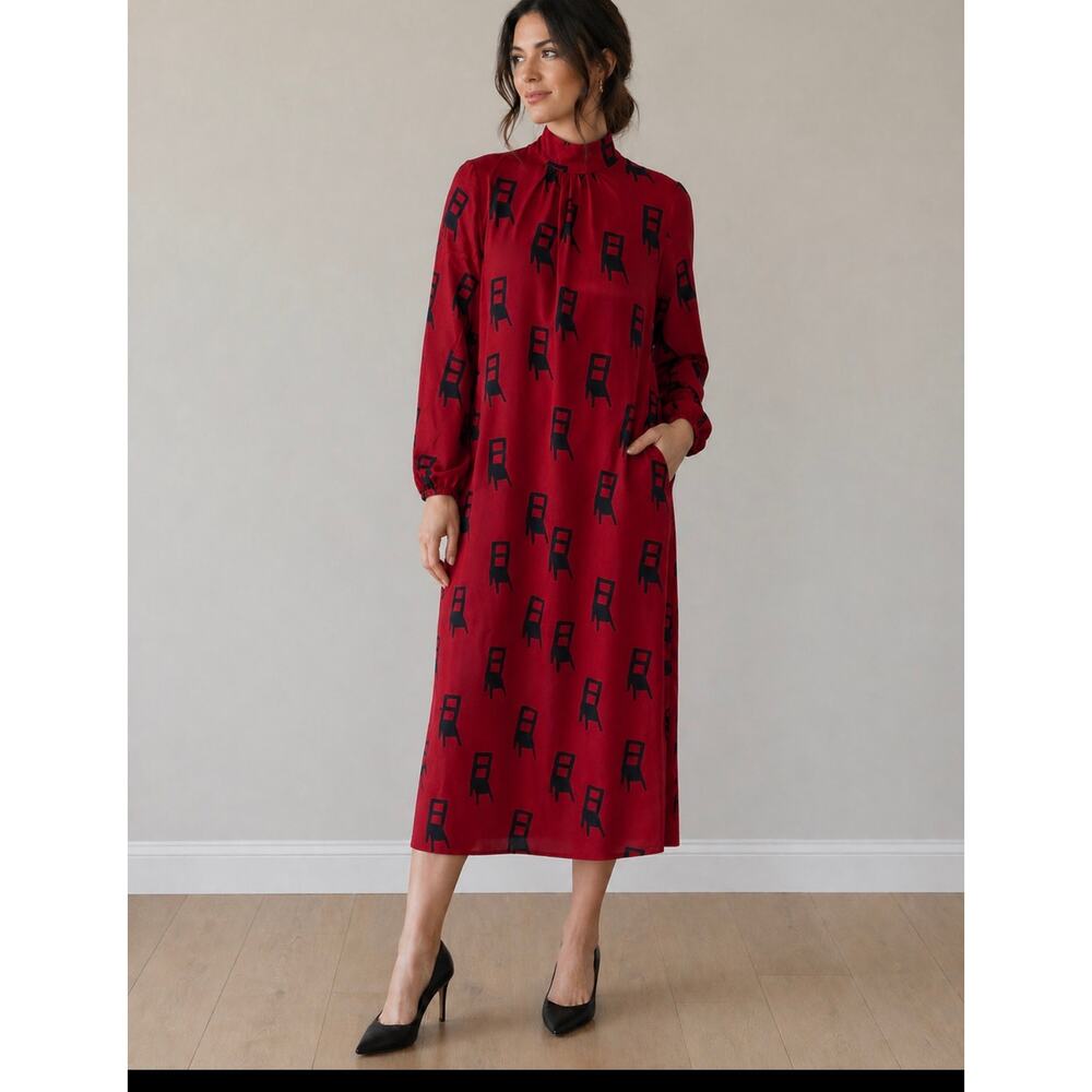 Bobo Choses Have a Seat Printed Lyocell Kimono Dress Red Size XS